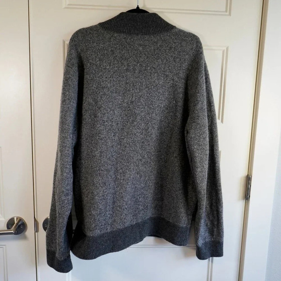 J Crew Mercantile Gray Marled Lambswool Button Up Bomber Jacket Size Extra Large - Picture 2 of 7